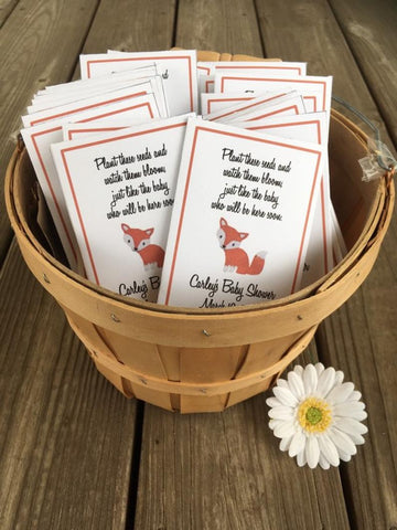 Fox Baby Shower Seed Packets – Favor Universe