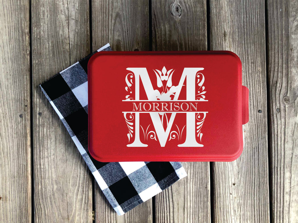 Eat, Drink and Be Merry Personalized Red Cake Pan - 9 x 13