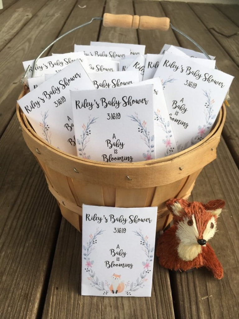 Baby Shower Custom Seed Packet Party Favors, Oh Baby It's a Boy or Girl  Personalized Shower Favors, Wildflowers or Sunflowers, Set of 25