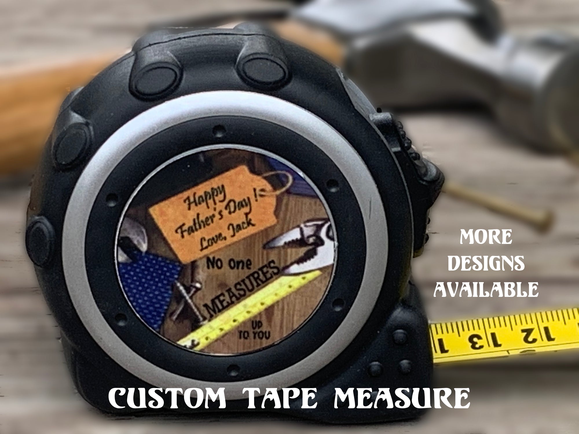 Personalized Tape Measure - Dad Raised Fist Hand Tape Measure
